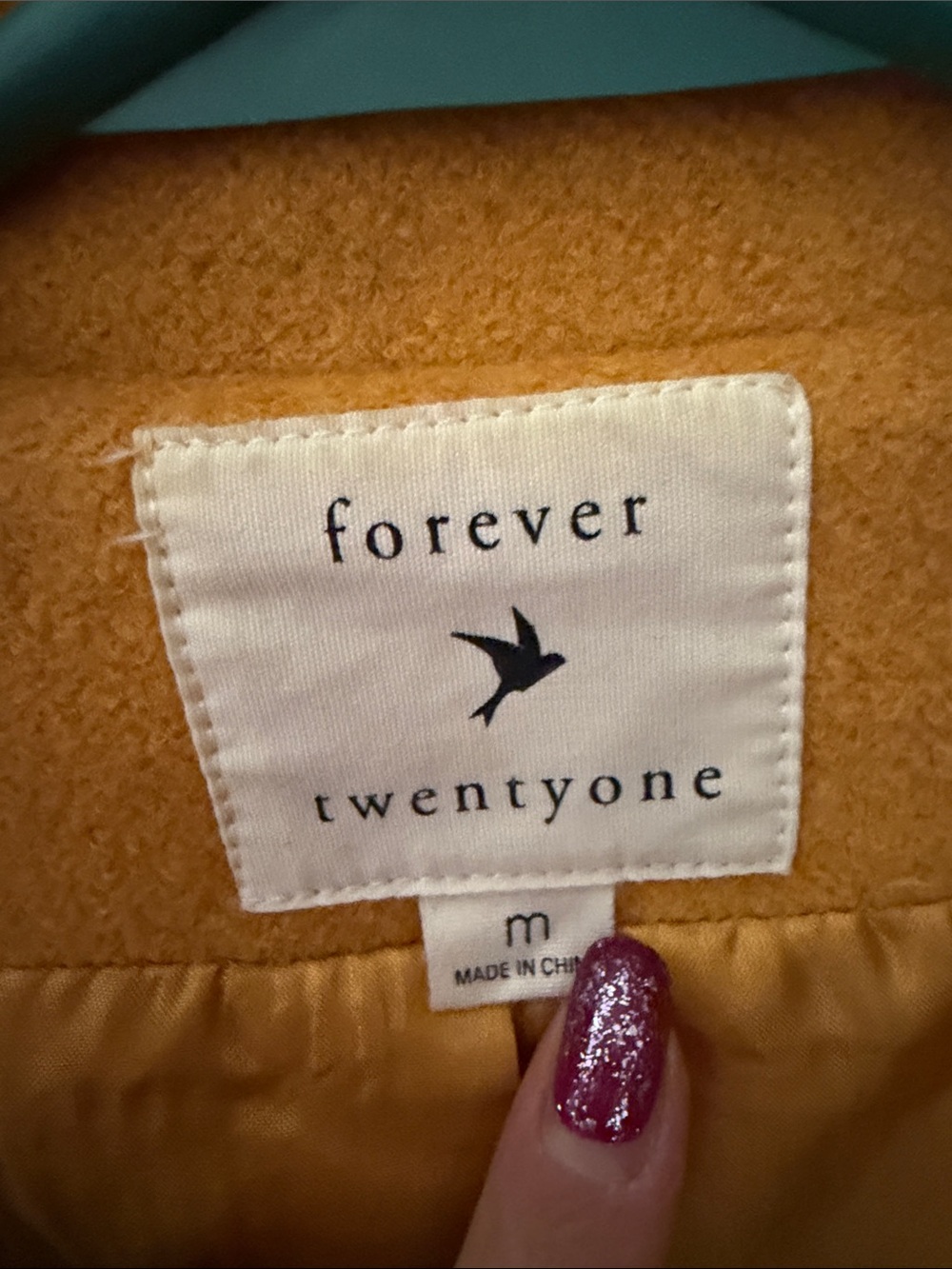 Forever 21 Mustard Yellow Peacoat with Black Buttons - Picture 3 of 5
